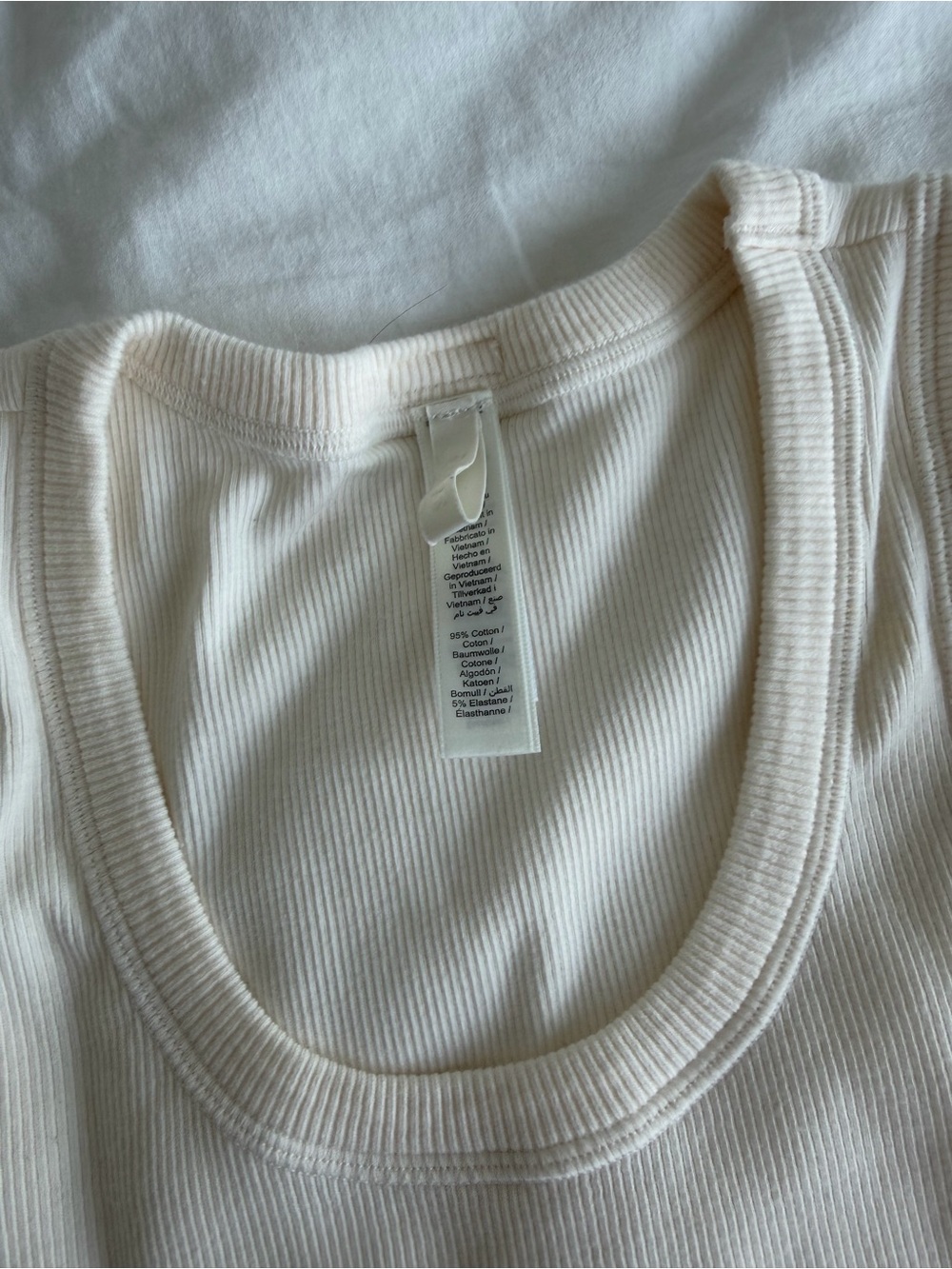 Skims Cream Ribbed Tank Top - Picture 2 of 4